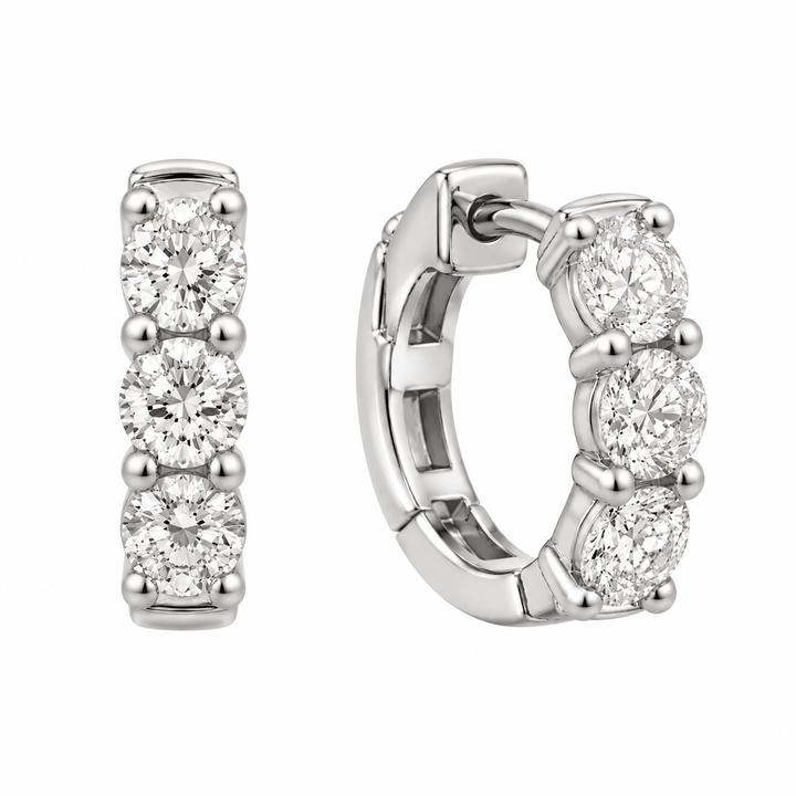Round Diamond Hoops - Acadian Estates &amp; CustomEarrings