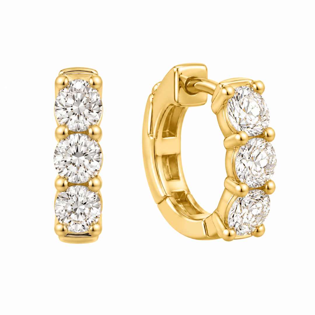 Round Diamond Hoops - Acadian Estates &amp; CustomEarrings