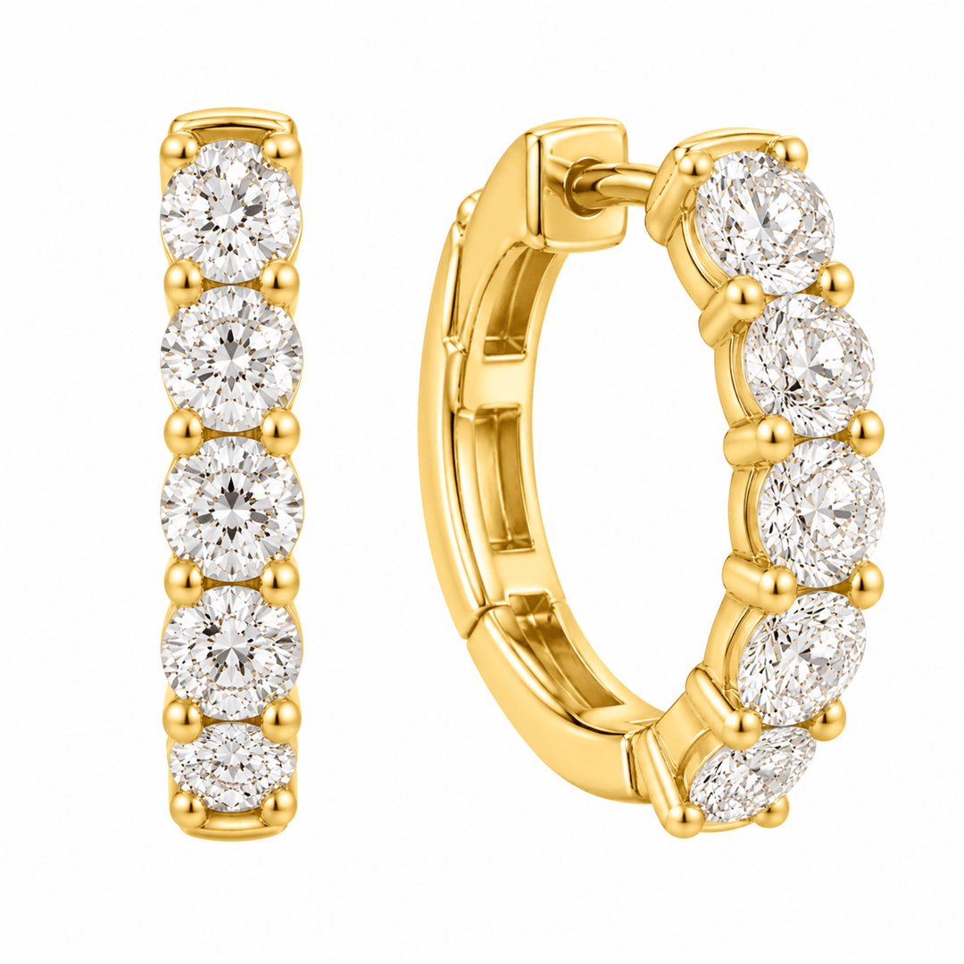 Round Diamond Hoops - Acadian Estates & CustomEarrings