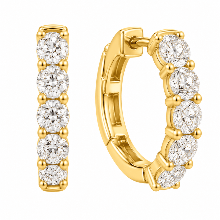 Round Diamond Hoops - Acadian Estates &amp; CustomEarrings