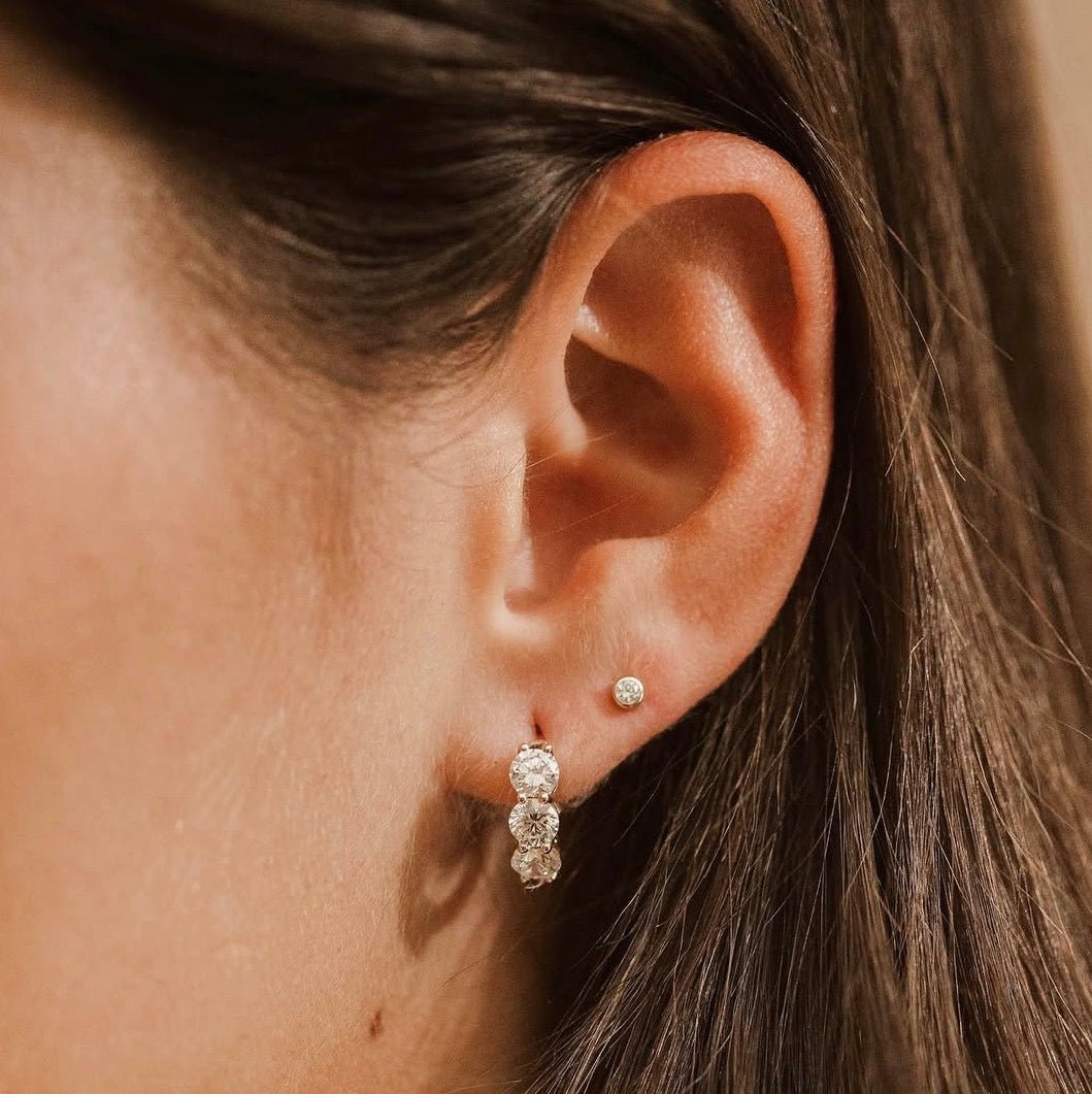 Round Diamond Hoops - Acadian Estates &amp; CustomEarrings