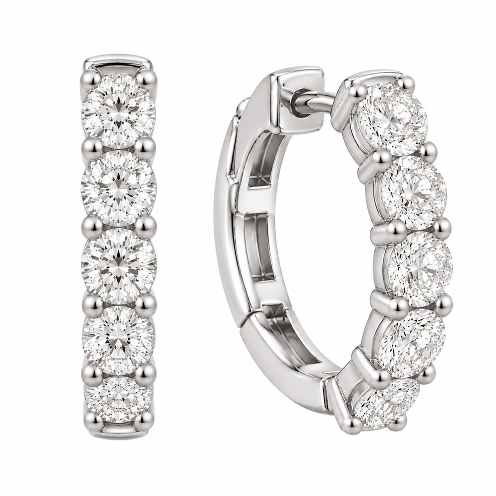 Round Diamond Hoops - Acadian Estates & CustomEarrings