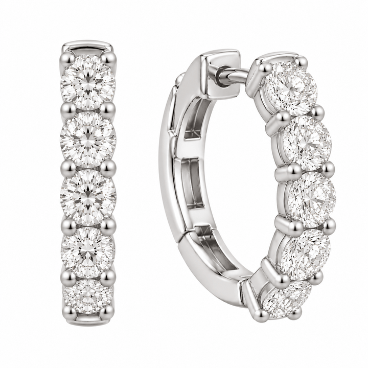 Round Diamond Hoops - Acadian Estates &amp; CustomEarrings