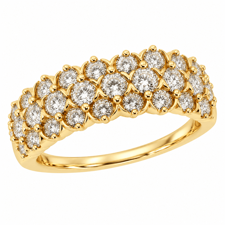 Round Diamond Triple Row Ring - Acadian Estates &amp; CustomRing