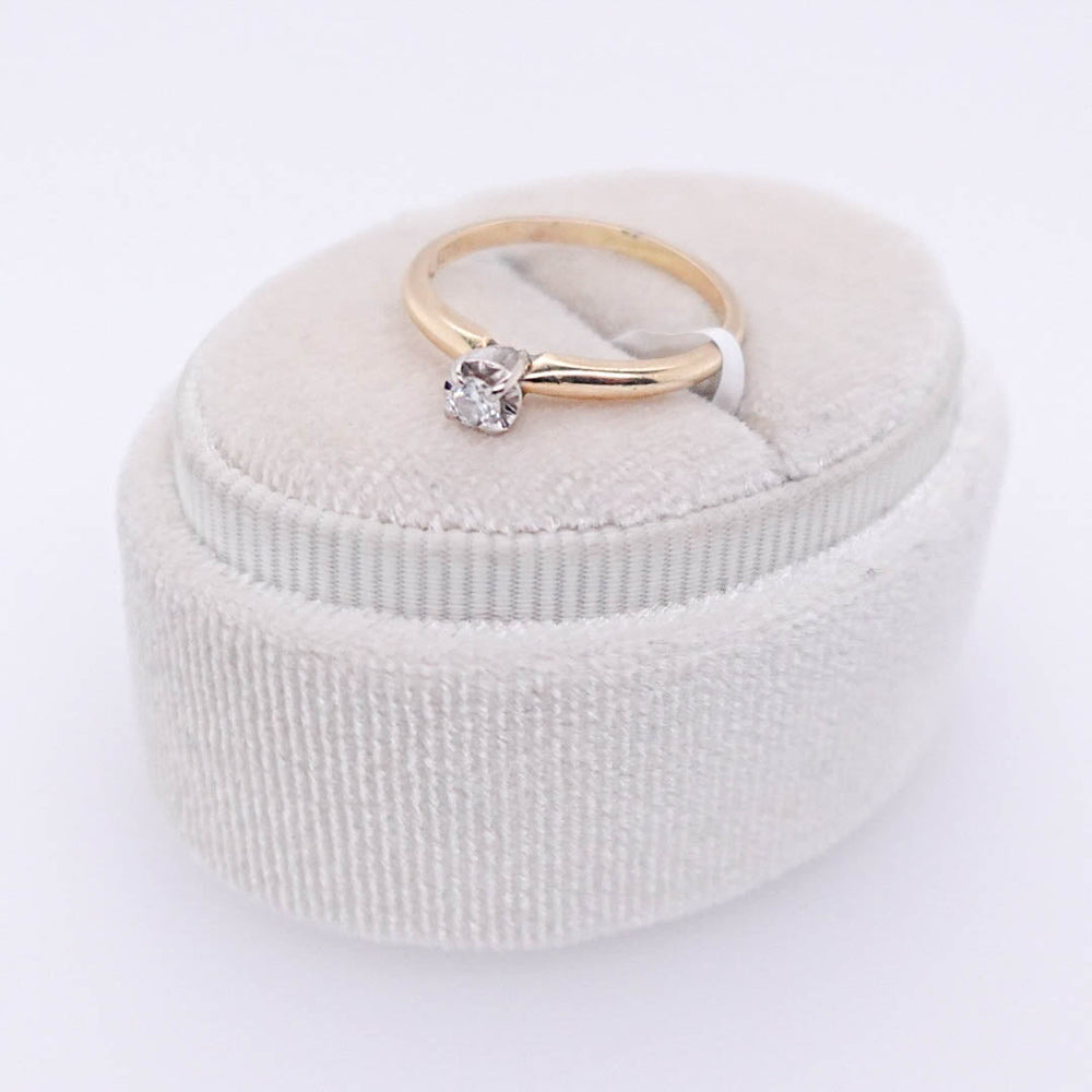 Round Solitaire Ring with White Head - Acadian Estates & CustomRing