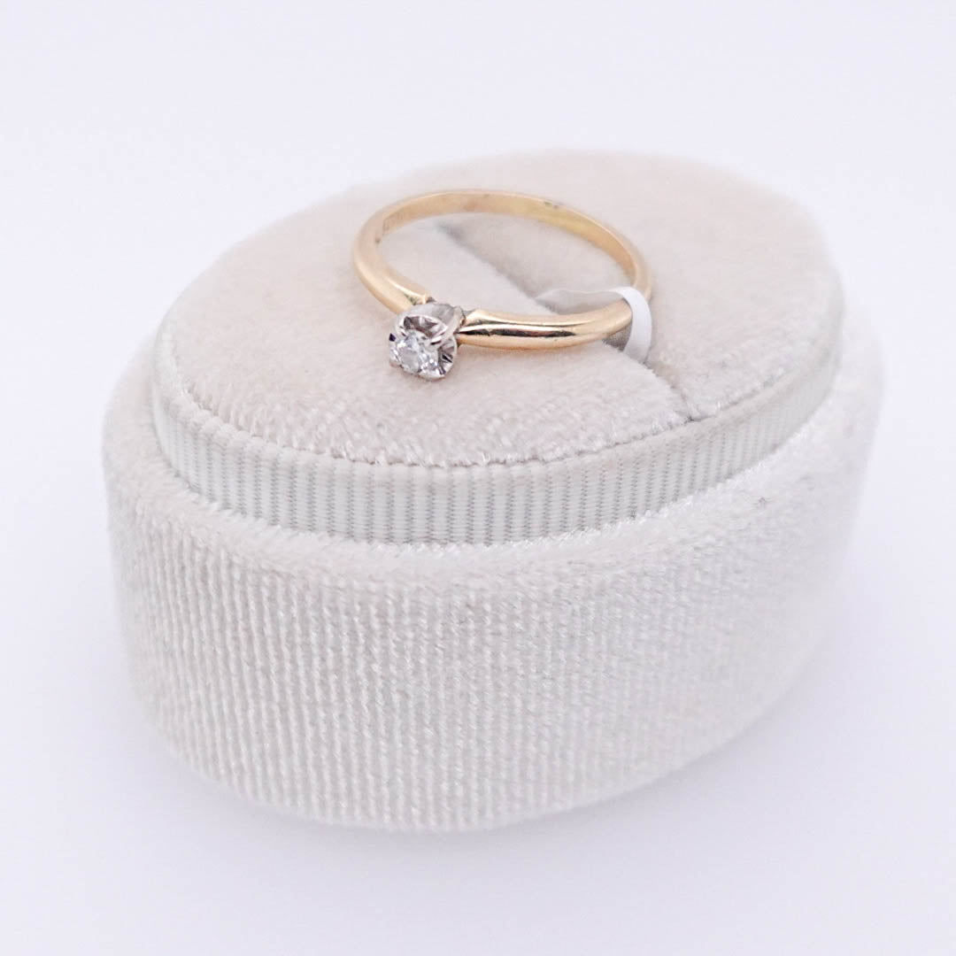 Round Solitaire Ring with White Head - Acadian Estates &amp; CustomRing