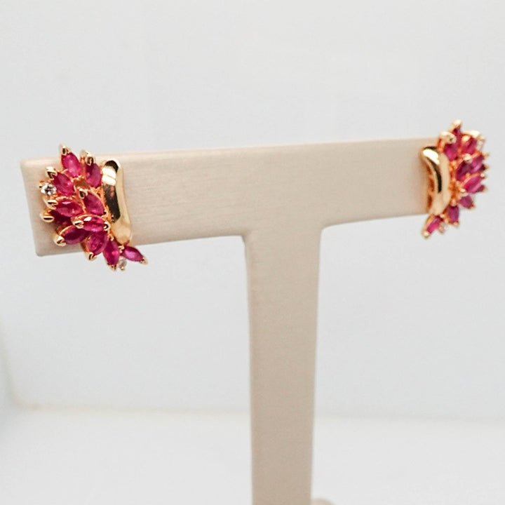 Ruby and Diamond Cluster Earrings - Acadian Estates &amp; CustomEarrings