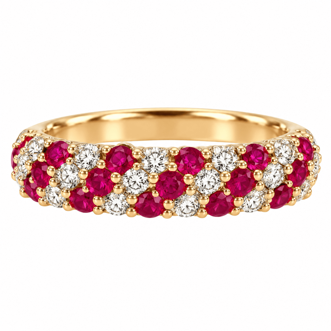 Ruby and Diamond Dome Ring - Acadian Estates & CustomRing