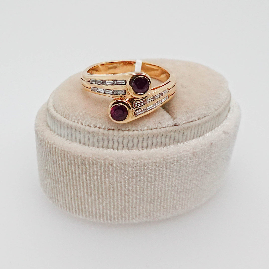 Ruby and Diamond Toi Et Moi Ring - Acadian Estates &amp; CustomRing