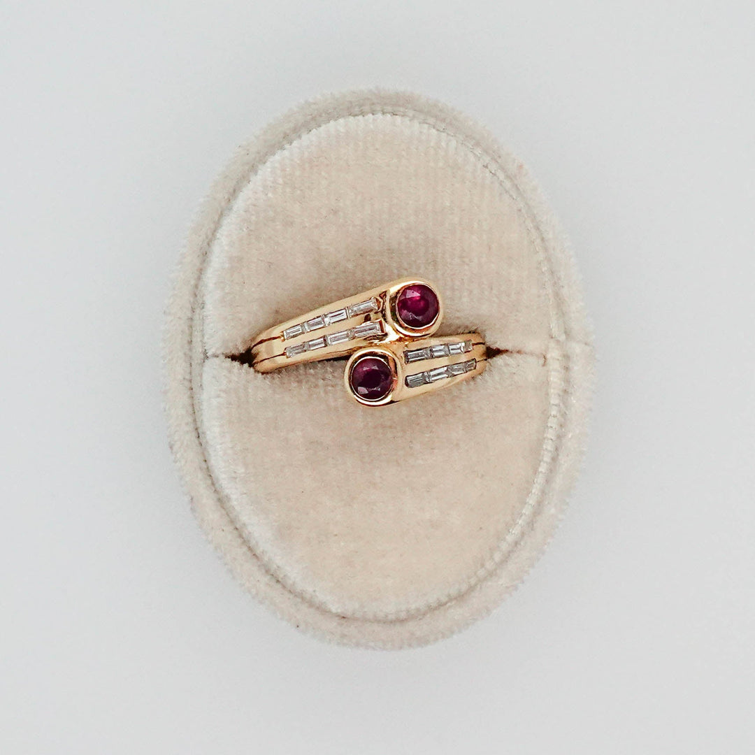 Ruby and Diamond Toi Et Moi Ring - Acadian Estates & CustomRing