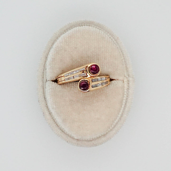 Ruby and Diamond Toi Et Moi Ring - Acadian Estates &amp; CustomRing