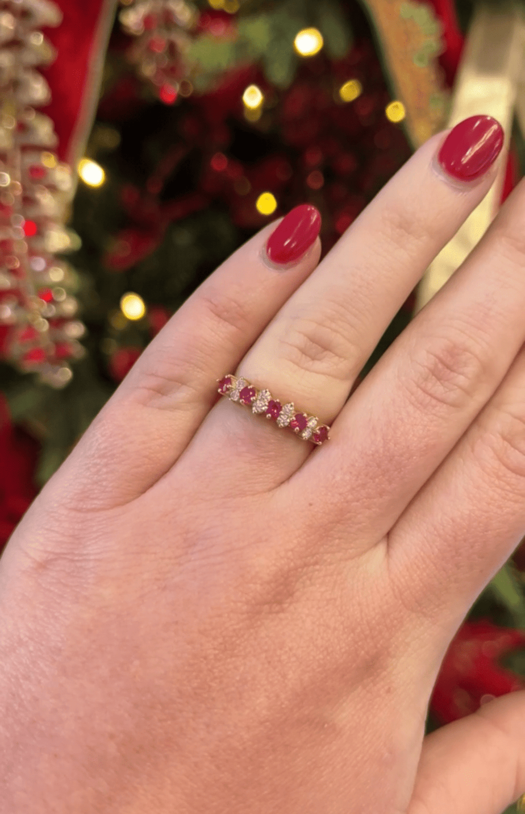 Ruby and Double Round Diamond Band - Acadian Estates &amp; CustomRing