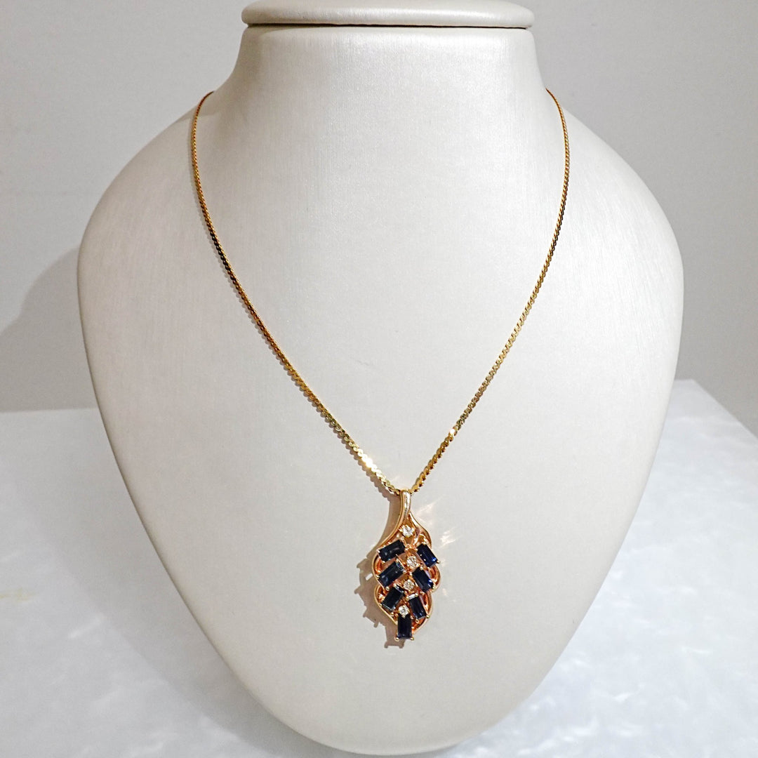 Sapphire and Diamond Pendant - Acadian Estates &amp; Customnecklace
