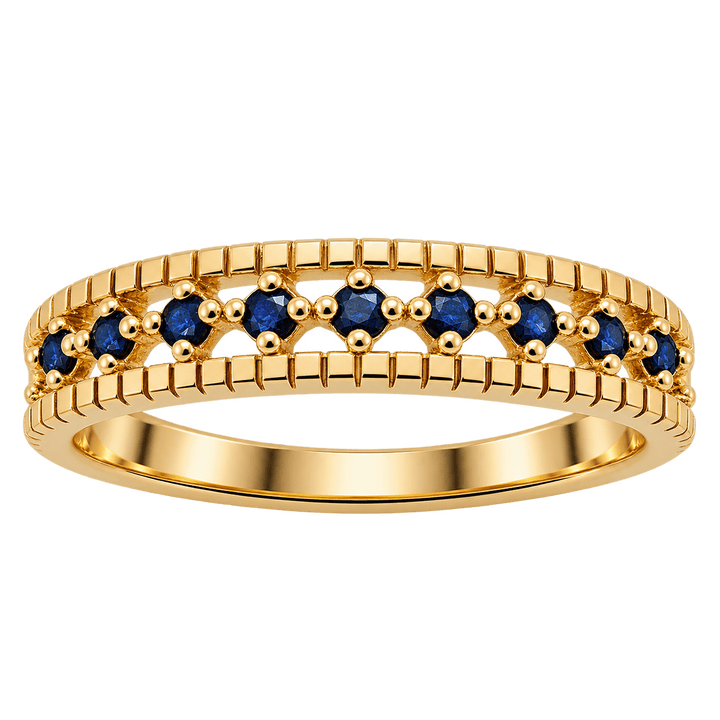 Sapphire Band with Etched Detail - Acadian Estates &amp; CustomRing