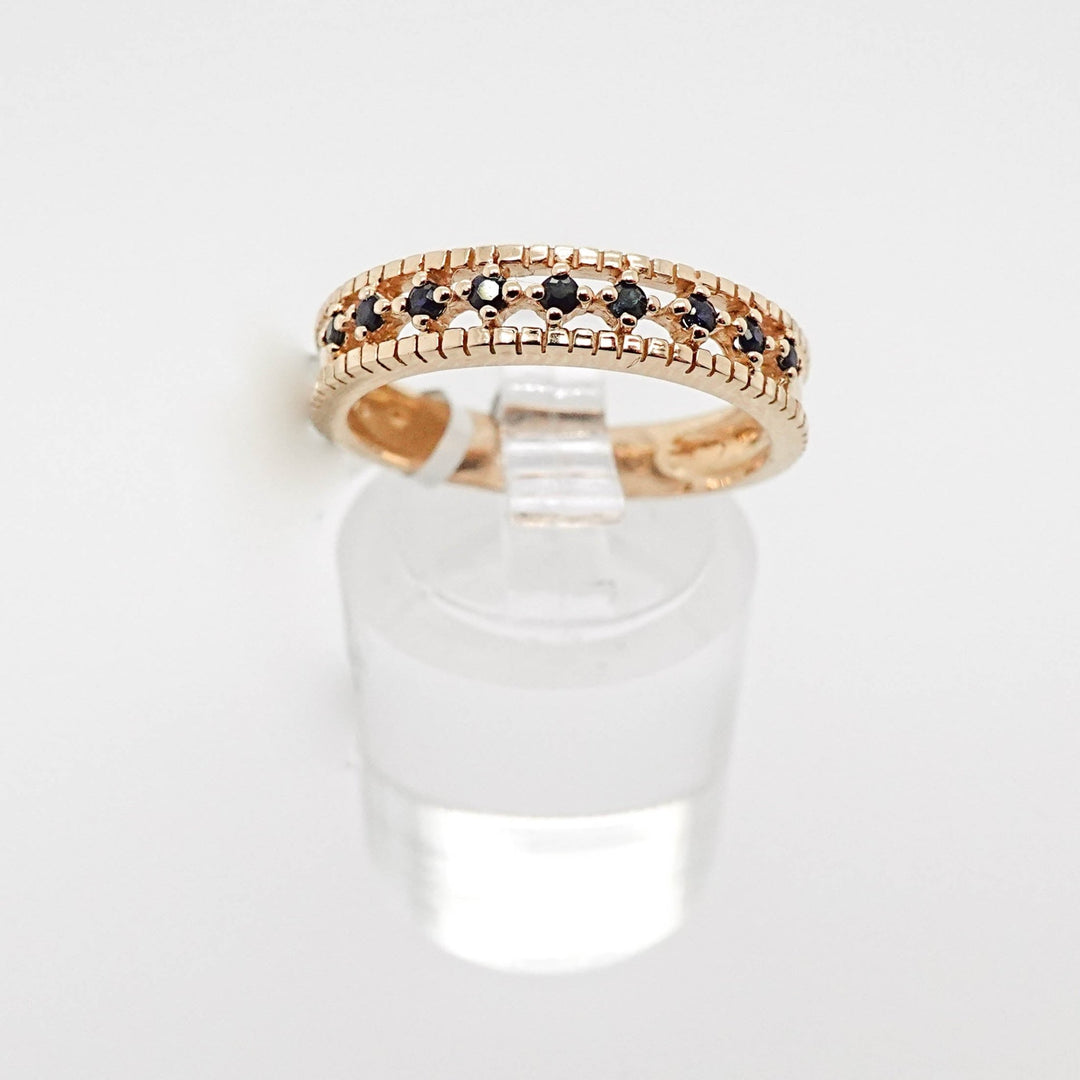 Sapphire Band with Etched Detail - Acadian Estates &amp; CustomRing