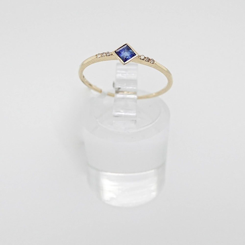 Sapphire Bezel and Diamond Ring - Acadian Estates & CustomRing