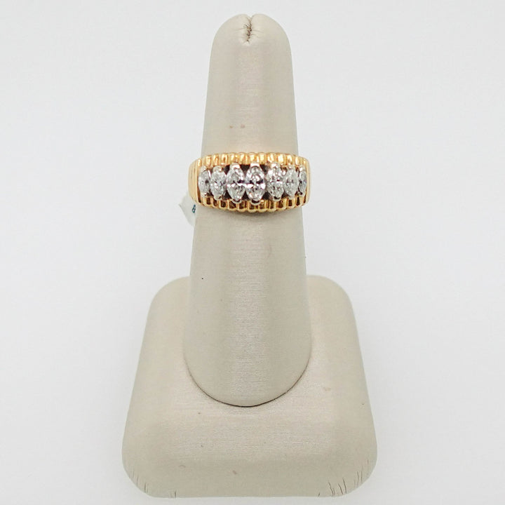 Seven Stone Diamond Ring with Ribbed Detailing - Acadian Estates &amp; CustomRing