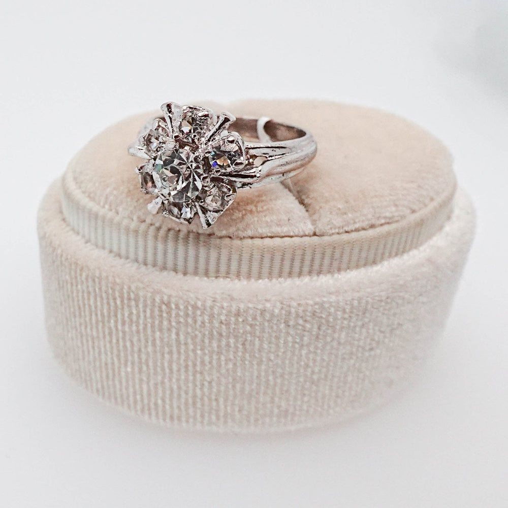 Silver Flower Ring with CZ - Acadian Estates & CustomRing
