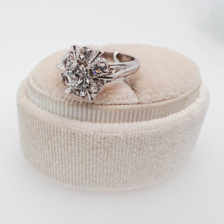 Silver Flower Ring with CZ - Acadian Estates &amp; CustomRing