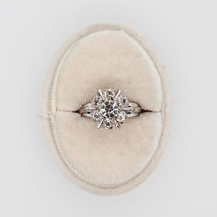 Silver Flower Ring with CZ - Acadian Estates &amp; CustomRing