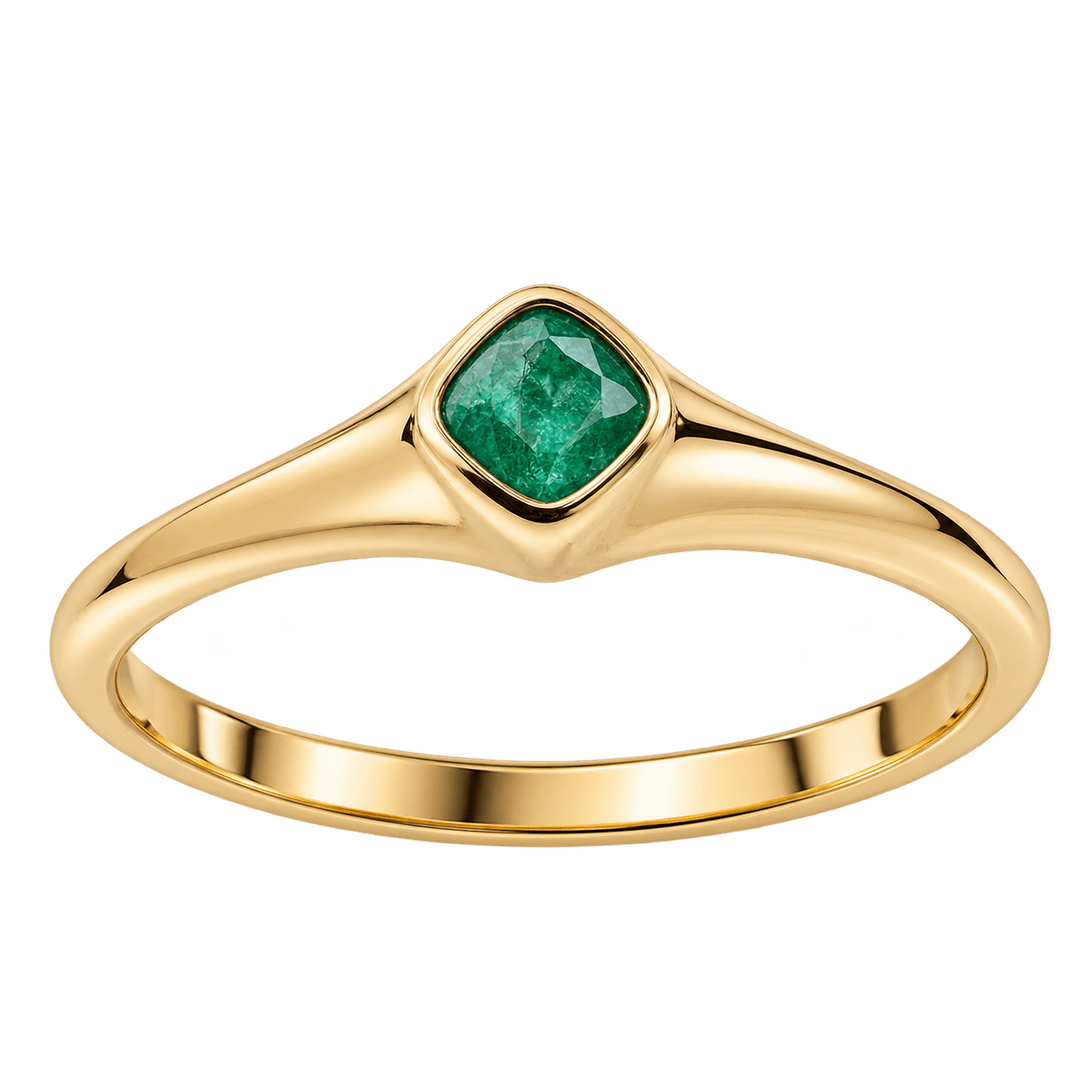 Single Emerald Ring - Acadian Estates & CustomRing