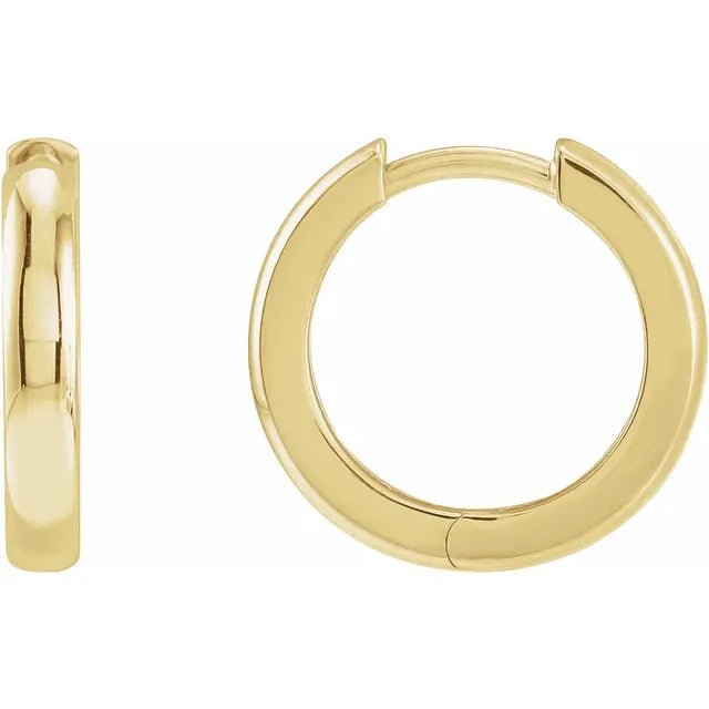 Solid Gold Huggie Hoop Earrings - Acadian Estates & CustomEarrings