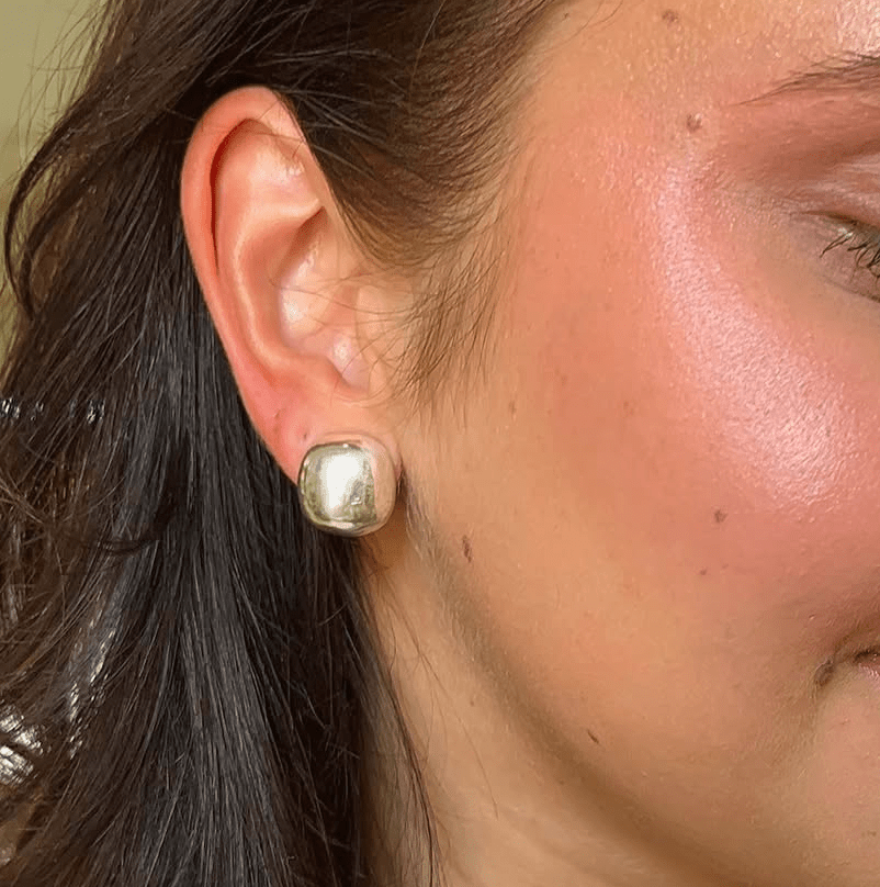 Sterling Silver Button Earrings - Acadian Estates & CustomEarrings