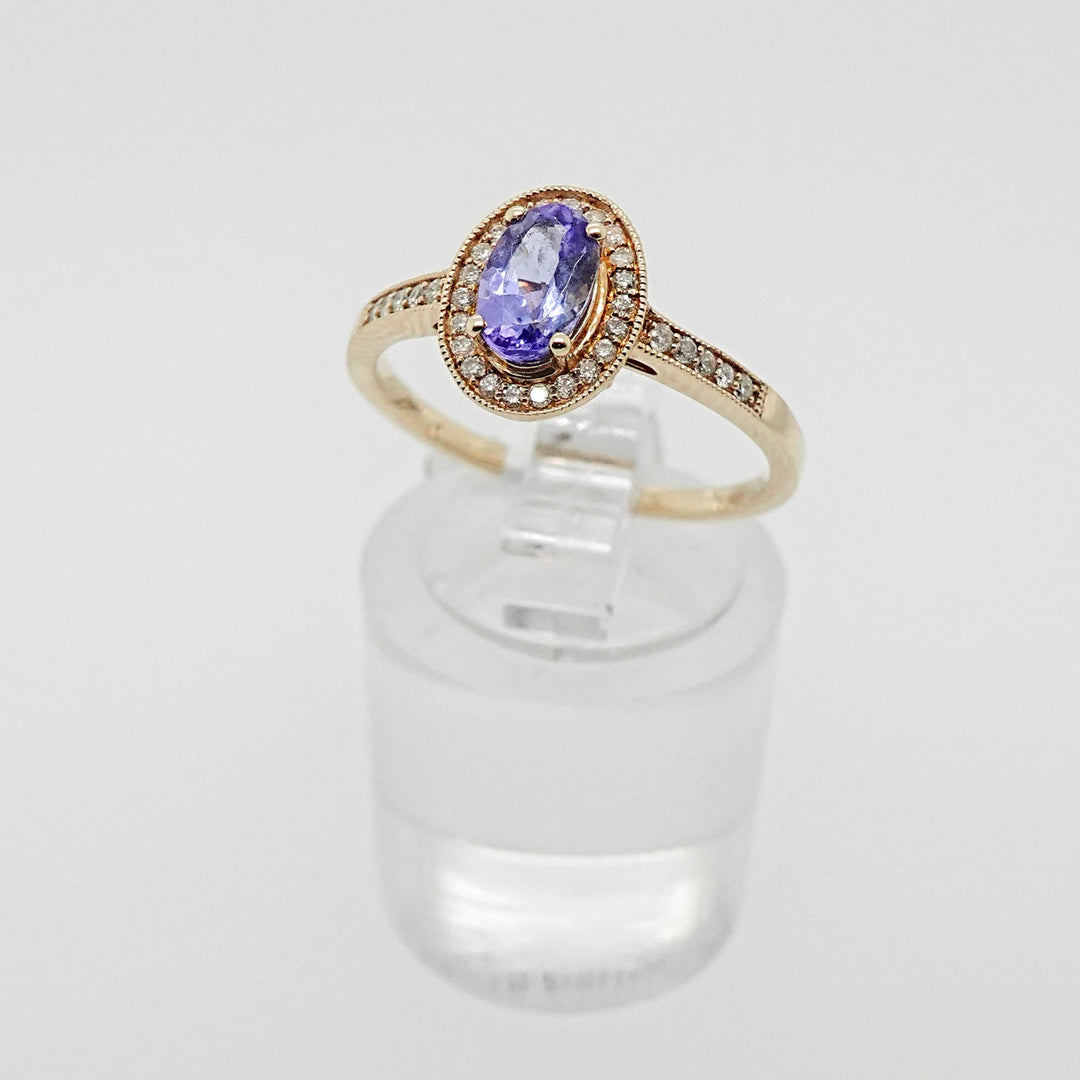 Tanzanite Ring with Diamond Halo - Acadian Estates &amp; CustomRing