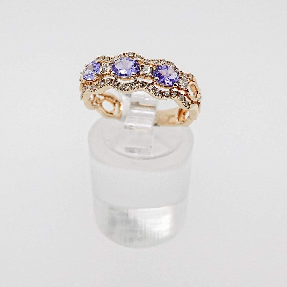 Tanzanite Ring with Halo Accents - Acadian Estates & CustomRing