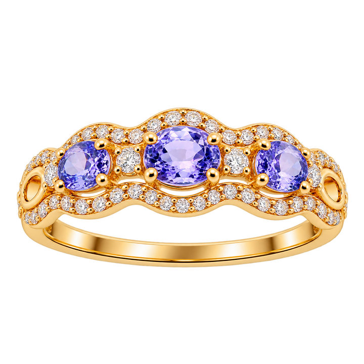 Tanzanite Ring with Halo Accents - Acadian Estates &amp; CustomRing