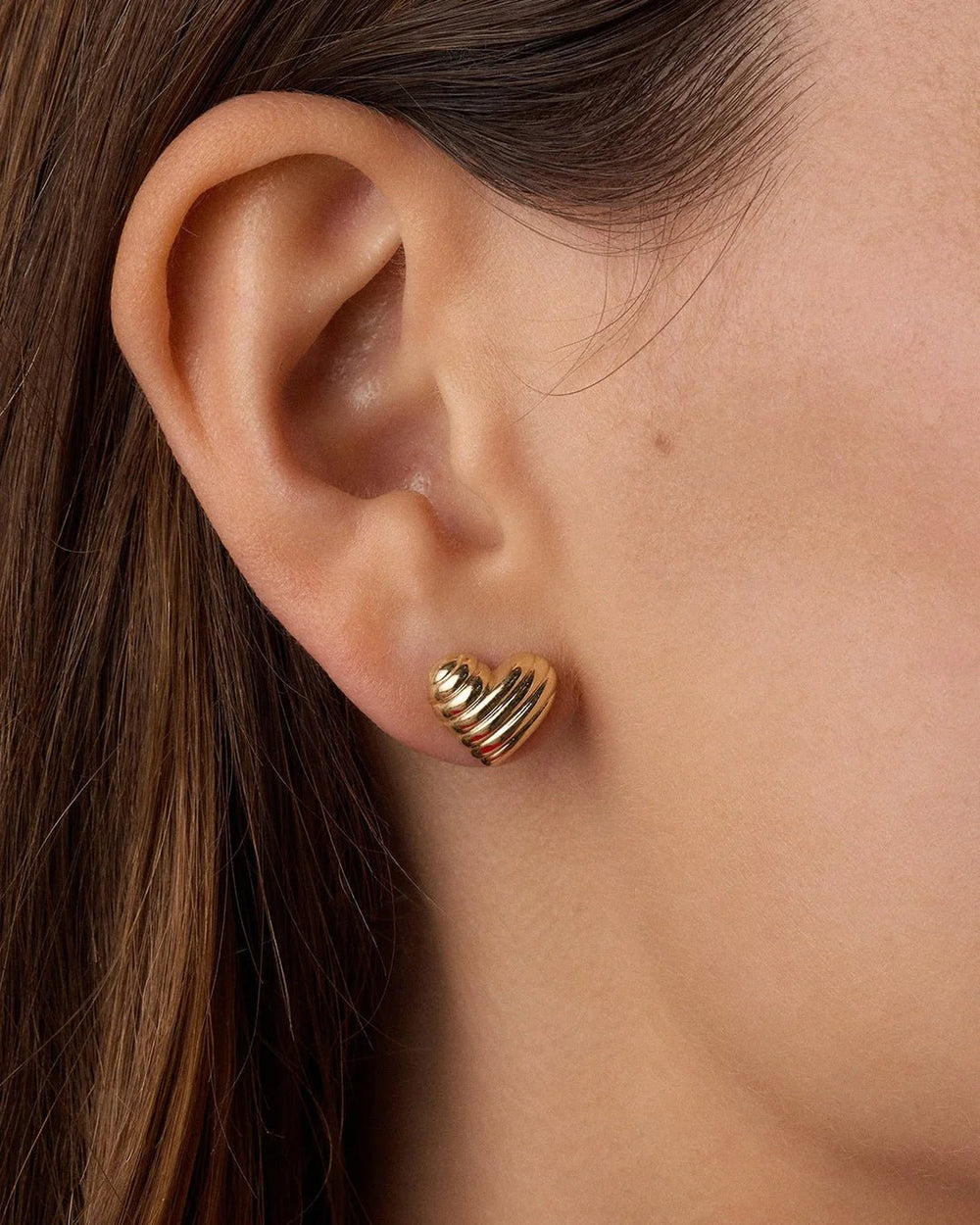 Textured Heart Studs - Acadian Estates & CustomEarrings