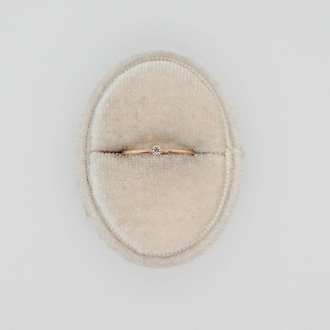 Thin Ring with Bezel Diamond - Acadian Estates & CustomRing