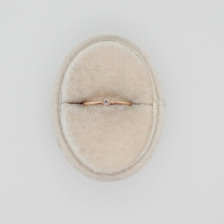 Thin Ring with Bezel Diamond - Acadian Estates &amp; CustomRing