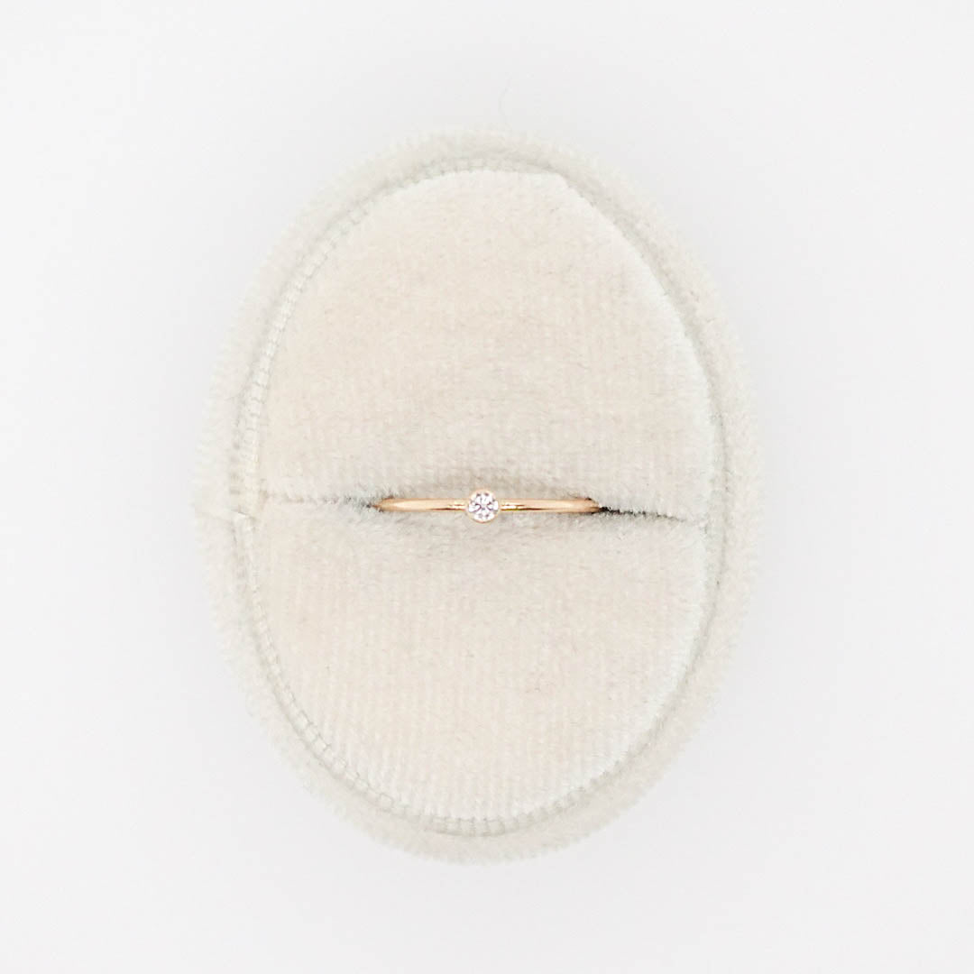 Thin Ring with Bezel Diamond - Acadian Estates & CustomRing
