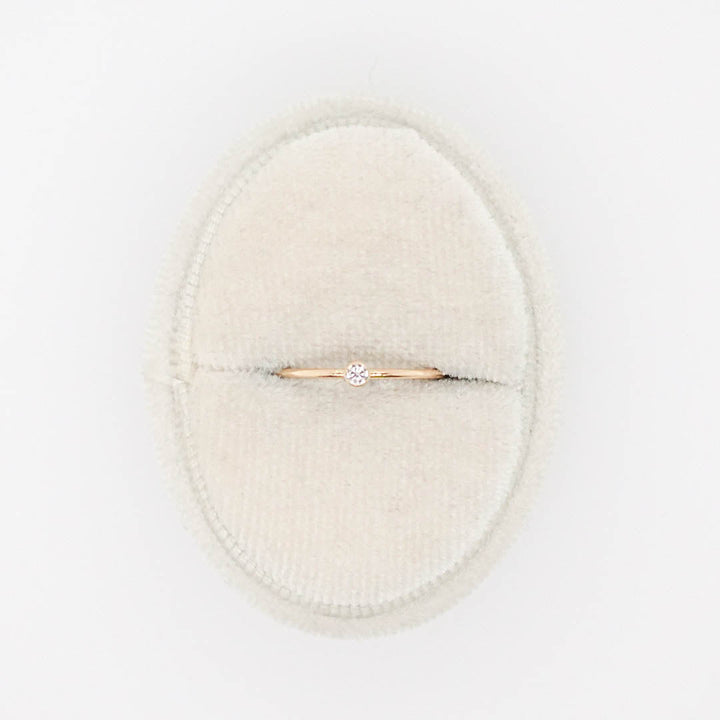 Thin Ring with Bezel Diamond - Acadian Estates &amp; CustomRing