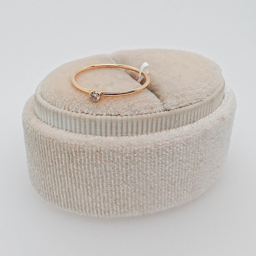 Thin Ring with Bezel Diamond - Acadian Estates &amp; CustomRing