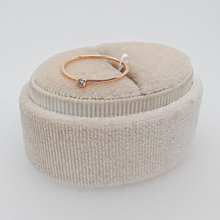 Thin Ring with Bezel Diamond - Acadian Estates &amp; CustomRing