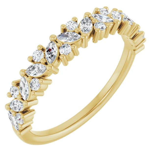 Tilted Marquise &amp; Round Diamond Band - Acadian Estates &amp; Custom