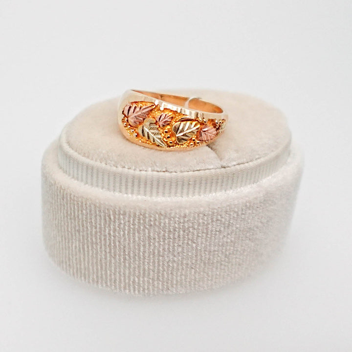 Tri Gold Asymmetrical Leaf Ring - Acadian Estates &amp; CustomRing