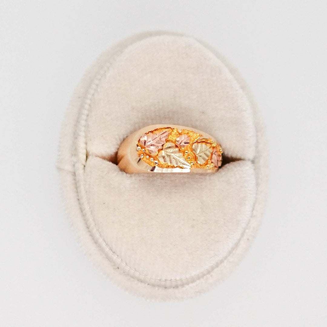 Tri Gold Asymmetrical Leaf Ring - Acadian Estates &amp; CustomRing