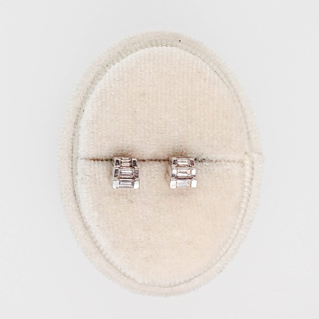 Triple Baguette Stud Earrings - Acadian Estates &amp; CustomEarrings