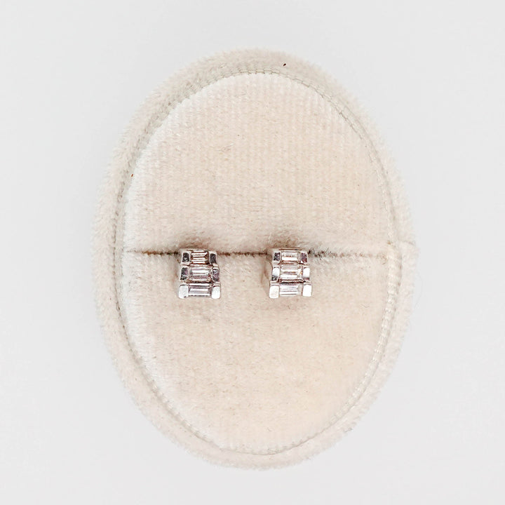 Triple Baguette Stud Earrings - Acadian Estates &amp; CustomEarrings