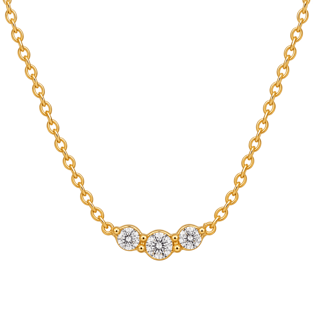 Triple Diamond Smile Necklace - Acadian Estates &amp; Customnecklace