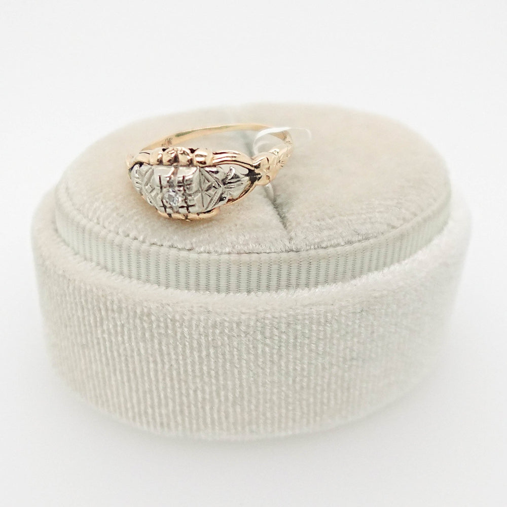 Two-Tone Art Deco Style Diamond Ring - Acadian Estates & CustomRing