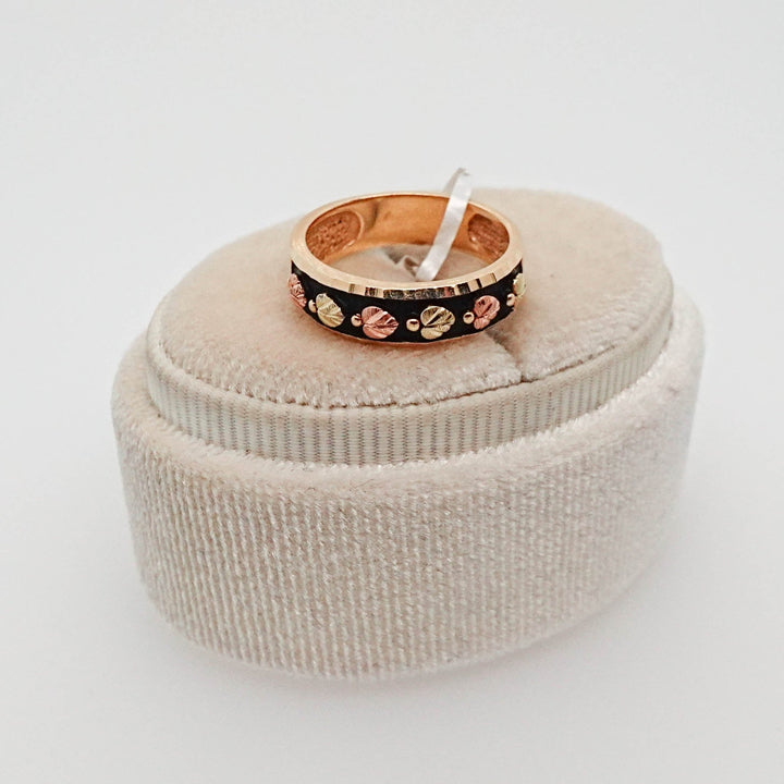 Two Tone Black with Trigold Leaf Ring - Acadian Estates &amp; CustomRing