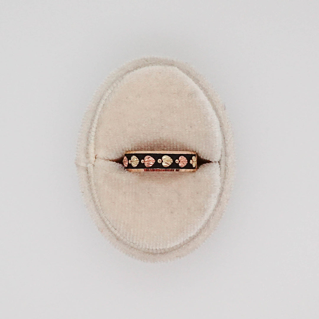 Two Tone Black with Trigold Leaf Ring - Acadian Estates &amp; CustomRing