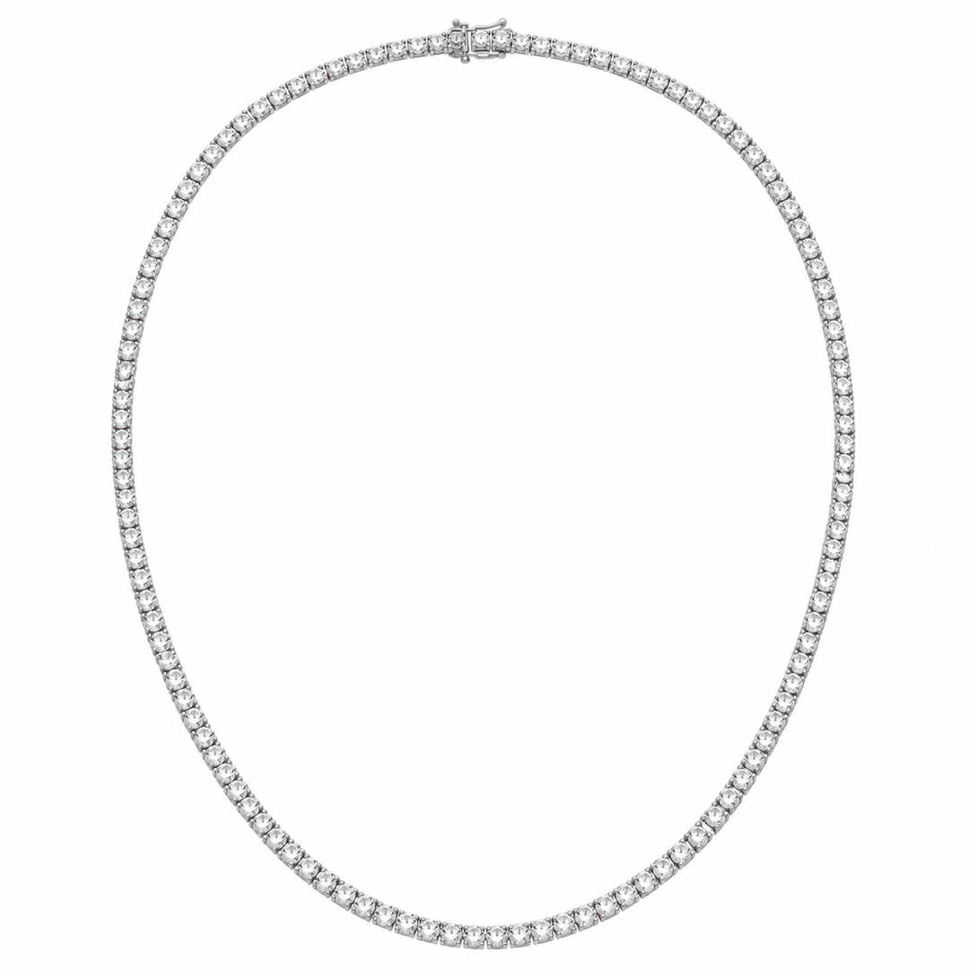 White Gold Diamond Tennis Necklace - Acadian Estates & Customnecklace