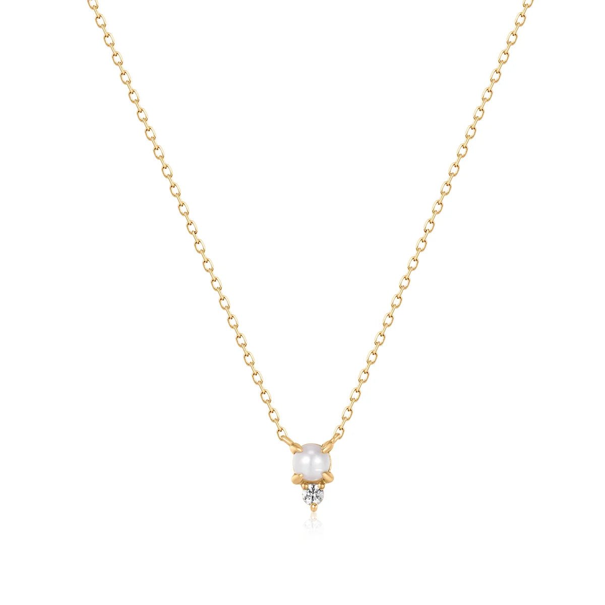 White Pearl & White Sapphire Necklace - Acadian Estates & Customnecklace
