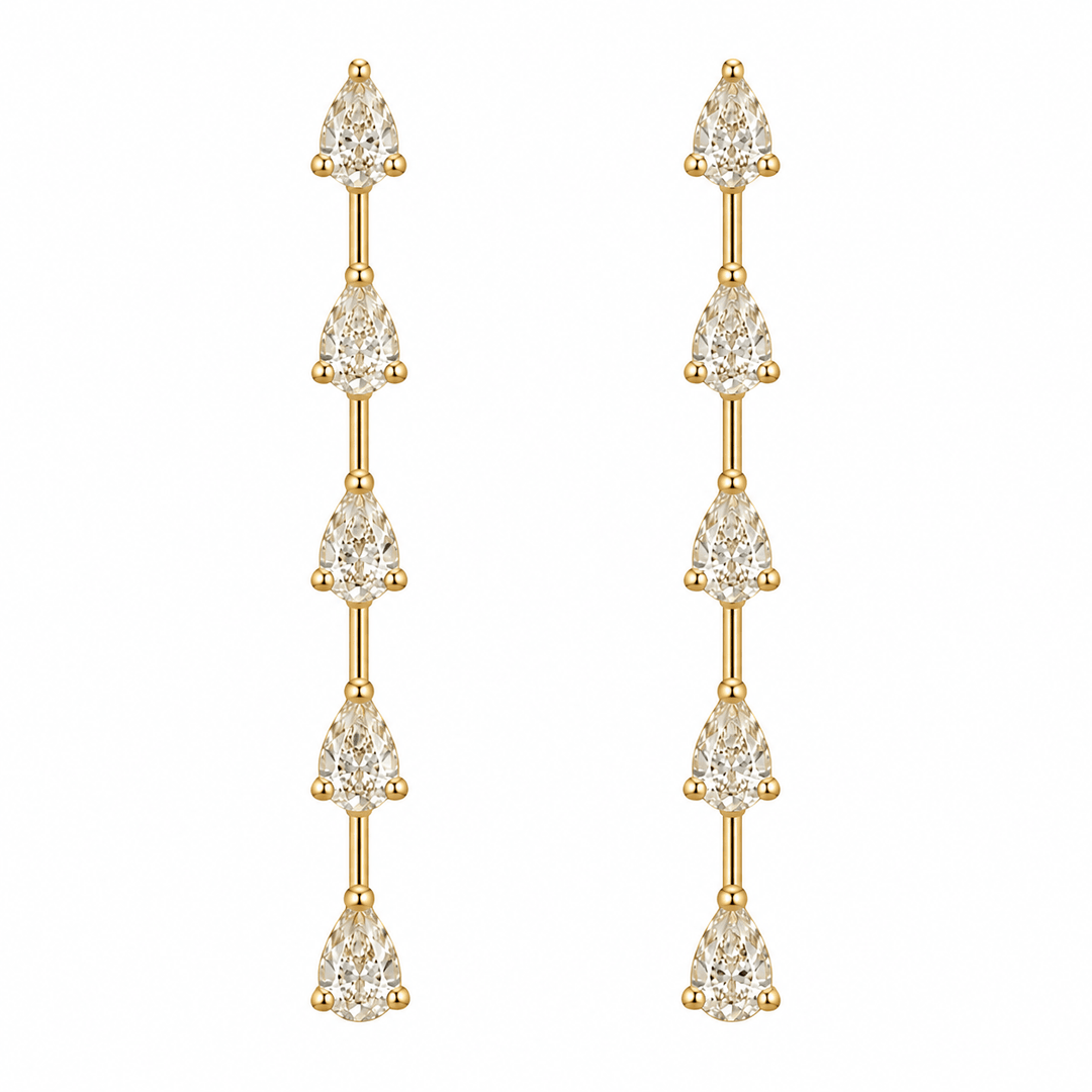 Yellow Diamond Pear Drop Earrings - Acadian Estates & CustomEarrings
