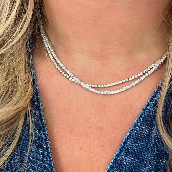 Yellow Gold Diamond Tennis Necklace - Acadian Estates &amp; Customnecklace
